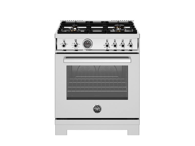 Bertazzoni 30" Professional Series Range Gas Oven 4 Brass Burners