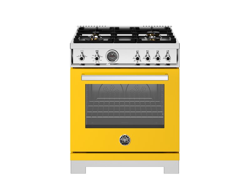 Bertazzoni 30" Professional Series Range Gas Oven 4 Brass Burners