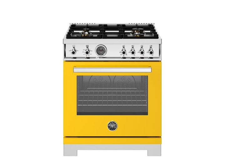 Bertazzoni 30" Professional Series Range Gas Oven 4 Brass Burners