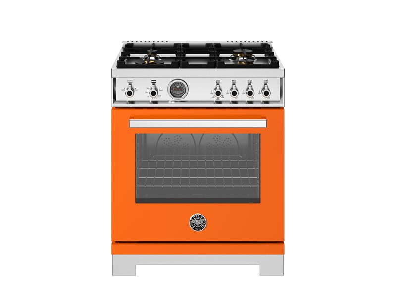 Bertazzoni 30" Professional Series Range Gas Oven 4 Brass Burners