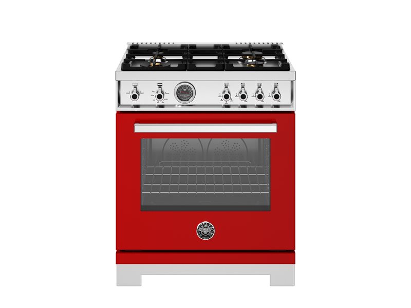 Bertazzoni 30" Professional Series Range Gas Oven 4 Brass Burners