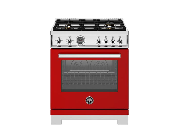 Bertazzoni 30" Professional Series Range Gas Oven 4 Brass Burners
