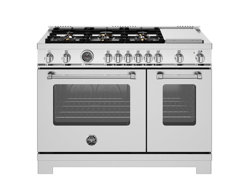 Bertazzoni 48" Master Series Range Gas Oven 6 Brass Burners And Griddle