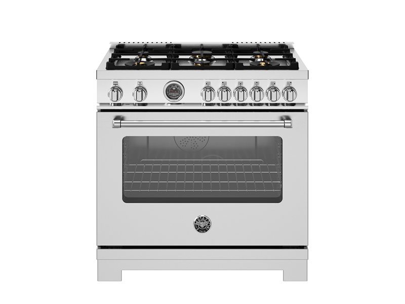 Bertazzoni 36" Master Series Range 6 Brass Burners