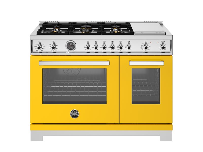 Bertazzoni 48" Professional Series Range 6 Brass Burners And Griddle