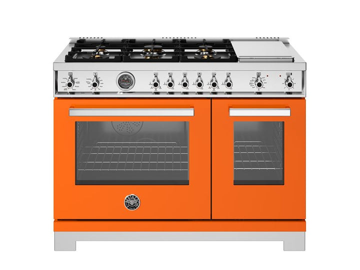 Bertazzoni 48" Professional Series Range 6 Brass Burners And Griddle