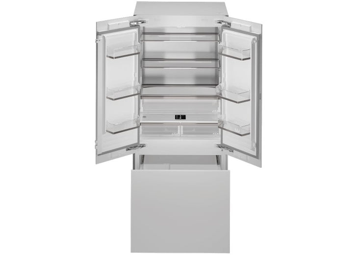 Bertazzoni 36" Built-In French Door Refrigerator Ice Maker and Internal Water Disp Panel Ready