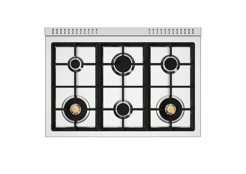 Bertazzoni 36" Master Series Range 6 Brass Burners