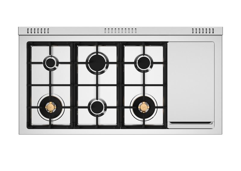 Bertazzoni 48" Professional Series Range 6 Brass Burners And Griddle