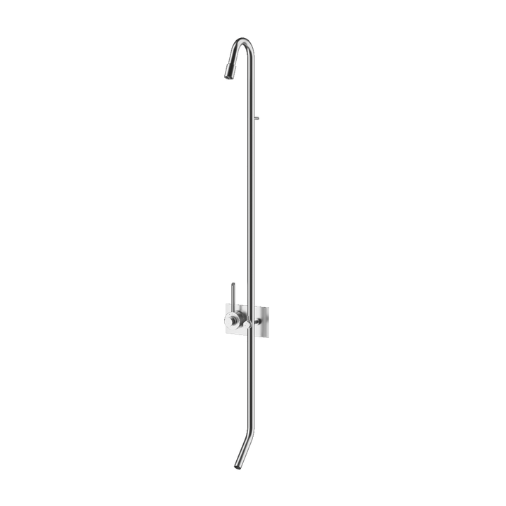 MGS Bagno Outdoor Stainless Steel Wall mount Thermostatic Shower with Foot Rinse