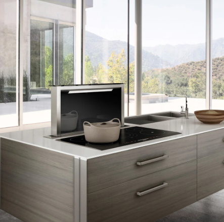 Faber Scirocco Lux Downdraft Hood Black Glass