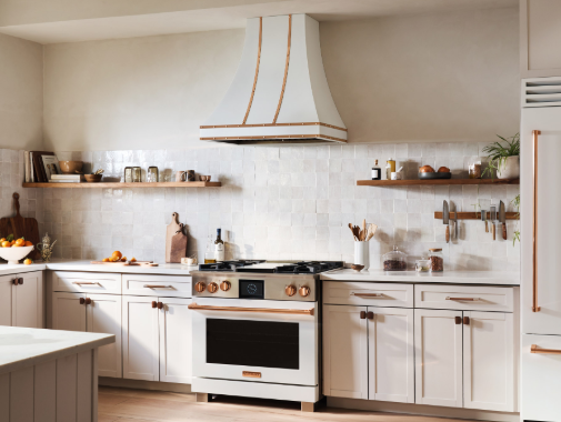 BlueStar Ridgeline Wall Hood With Brushed Stainless Strapping And Rivets