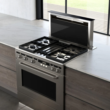 Faber Scirocco Lux Downdraft Hood Black Glass