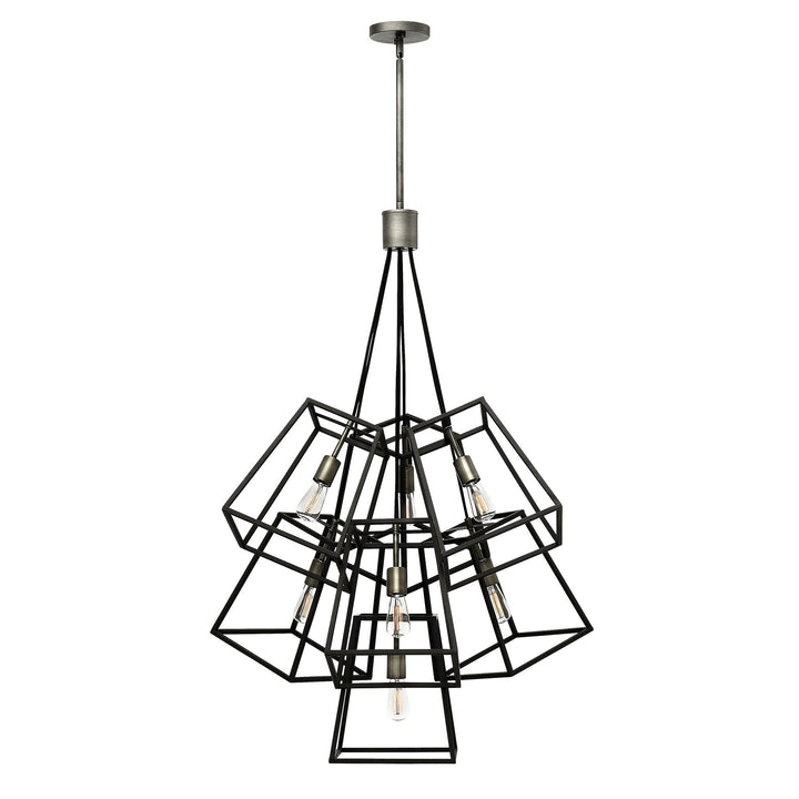 Hinkley Fulton Multi Light Pendant in Aged Zinc