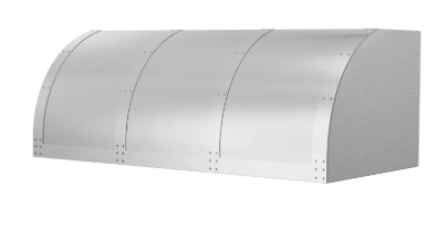 BlueStar Bonanza Wall Hood With Brushed Stainless Strapping And Rivets