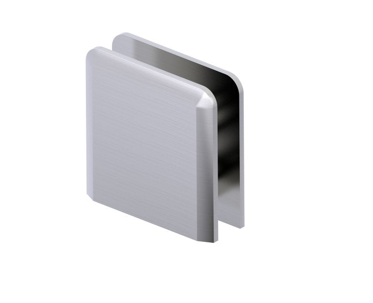 Kartners Bradford Beveled Hole in Glass Style Wall Mount Heavy Duty Glass Clamp