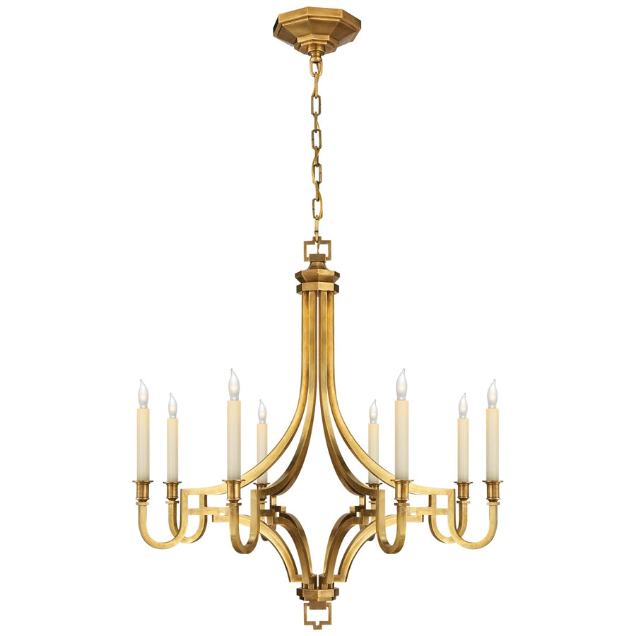 Visual Comfort Signature Mykonos Chandelier in Antique Burnished Brass