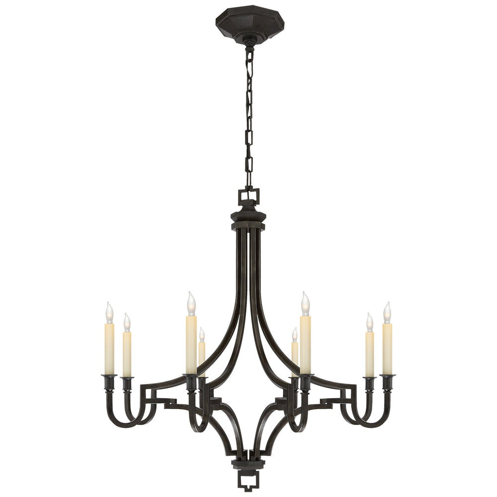 Visual Comfort Signature Mykonos Chandelier in Aged Iron