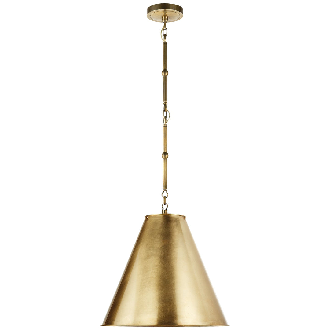 Visual Comfort Signature Goodman Metal Pendant in Hand-Rubbed Antique Brass