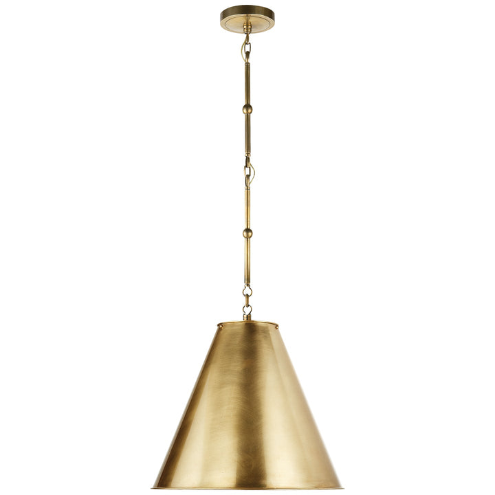 Visual Comfort Signature Goodman Metal Pendant in Hand-Rubbed Antique Brass