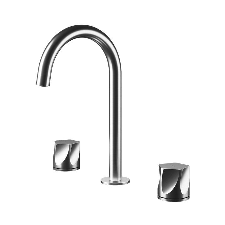 MGS Bagno Penta Widespread Stainless Steel Basin Faucet