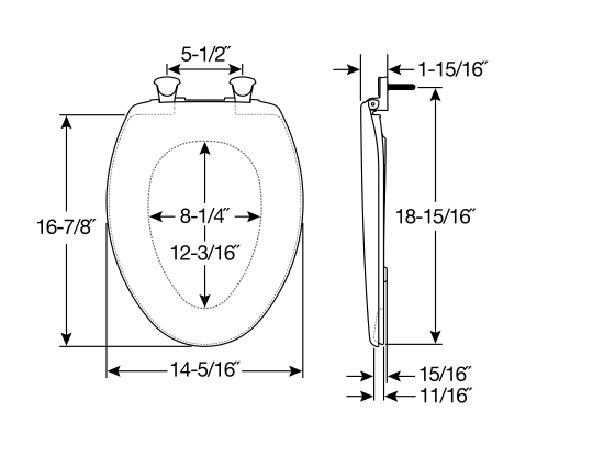 Bemis 7300EC-000 Elongated Toilet Seat