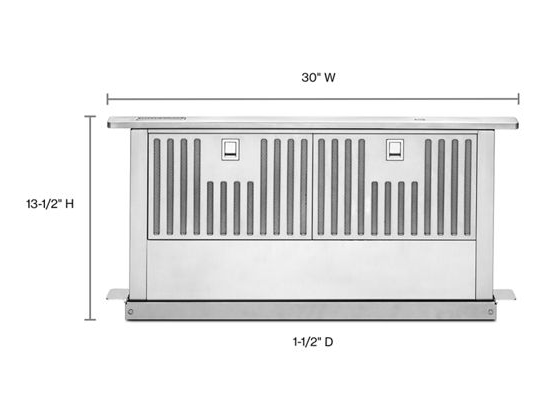 Clearance: Kitchenaid KXD4630YSS 30" Retractable Downdraft Ventilation System