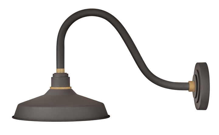 Foundry Outdoor Industrial Shade Curve Arm Wall Light