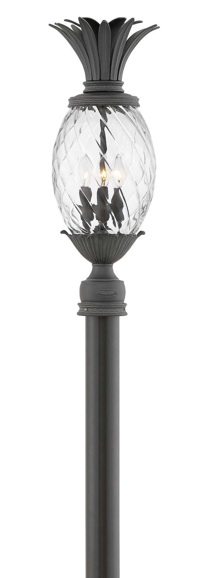 Hinkley Pineapple 120V Outdoor Post / Pier Mount Clear Optic in Museum Black