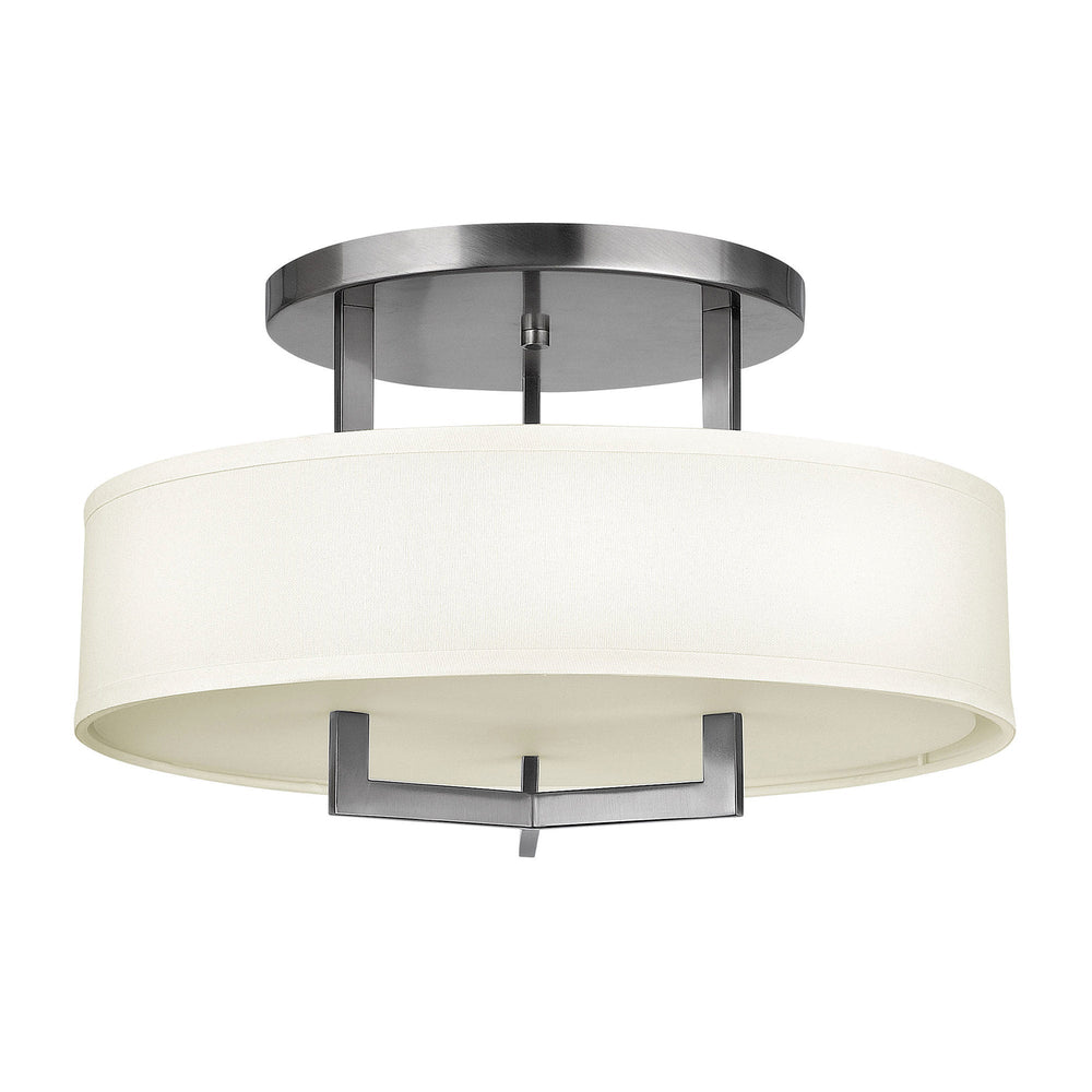 Hinkley Hampton Semi Flush Ceiling Light in Antique Nickel