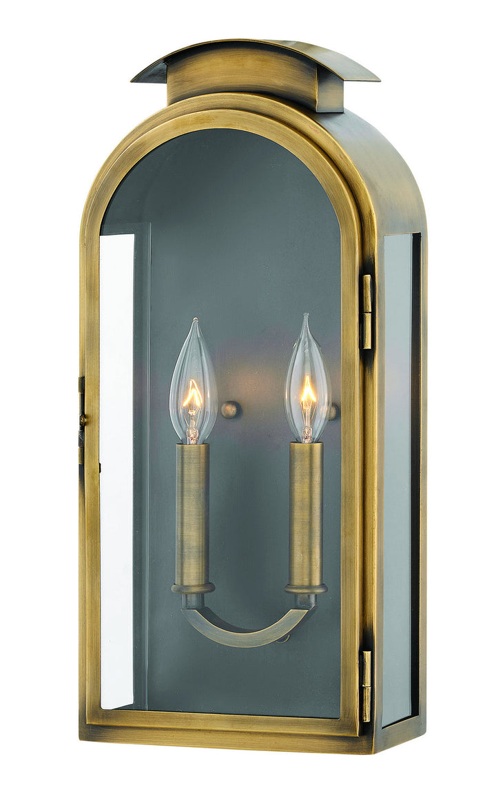 Hinkley Rowley Outdoor Wall Light in Antique Brass (view 2)