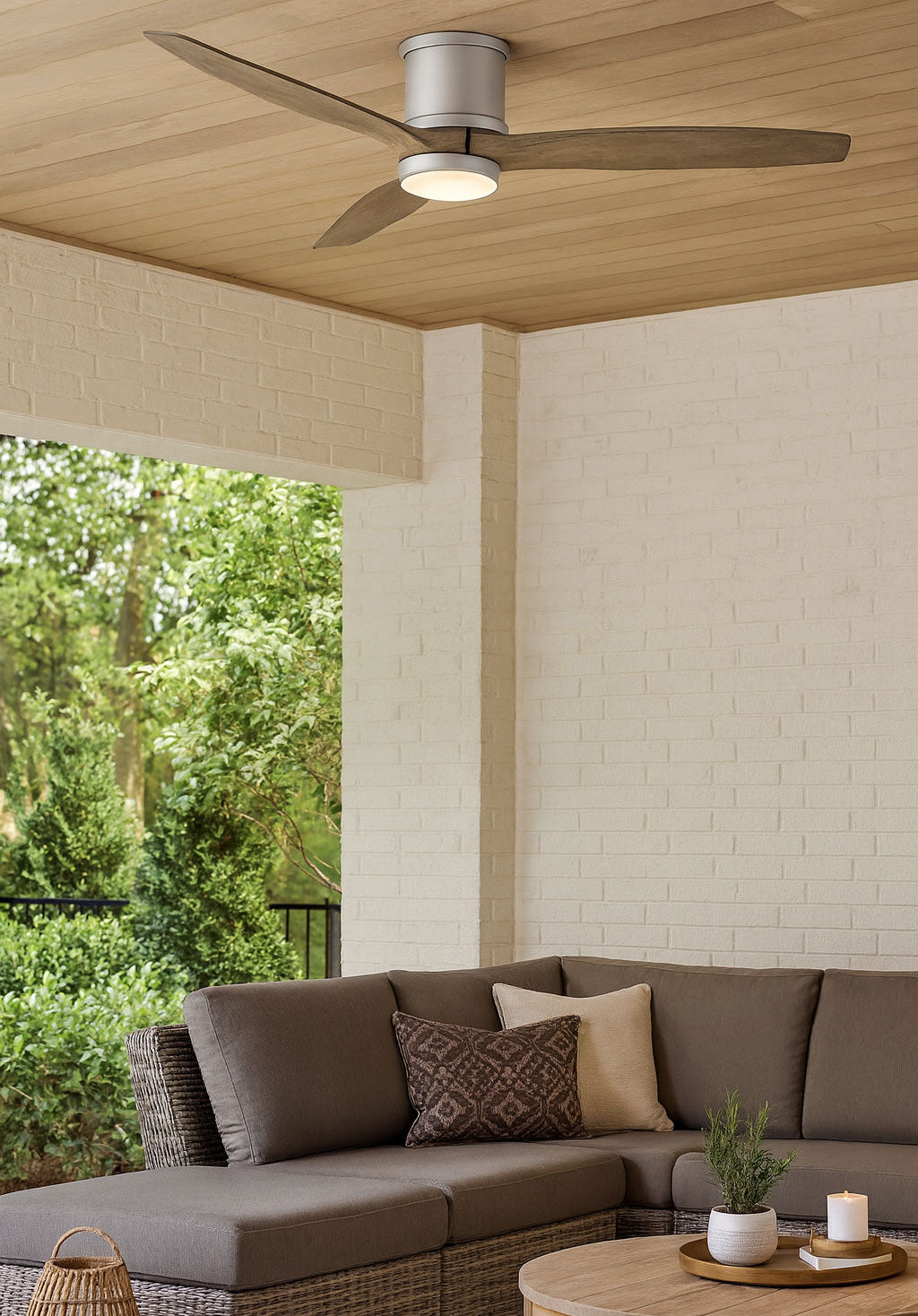 Hinkley Hover Outdoor Flush Smart Ceiling Fan with Light (view 4)