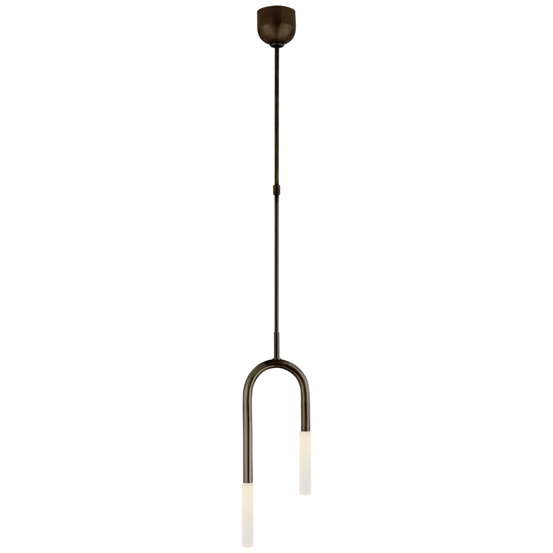 Visual Comfort Signature Rousseau Asymmetric Tube Pendant in Bronze