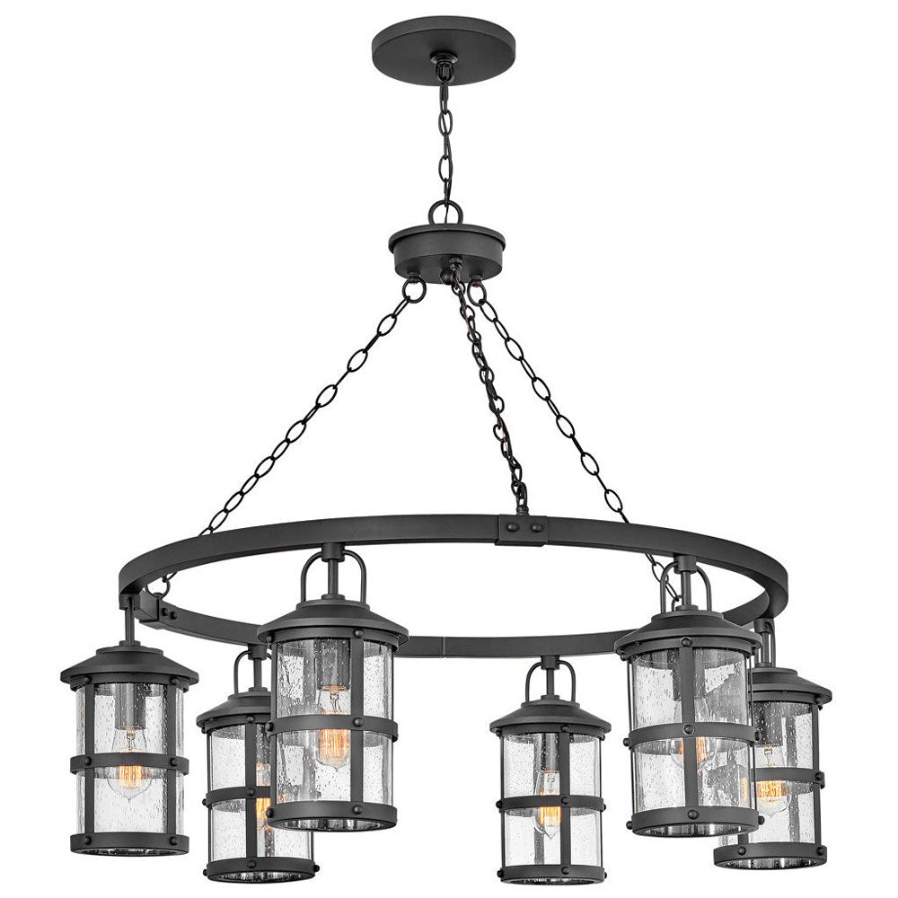 Hinkley Lakehouse 120V Outdoor Chandelier in Black