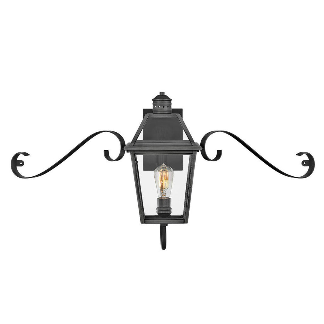 Hinkley Nouvelle 120V Outdoor Scroll Wall Sconce in Blackened Brass