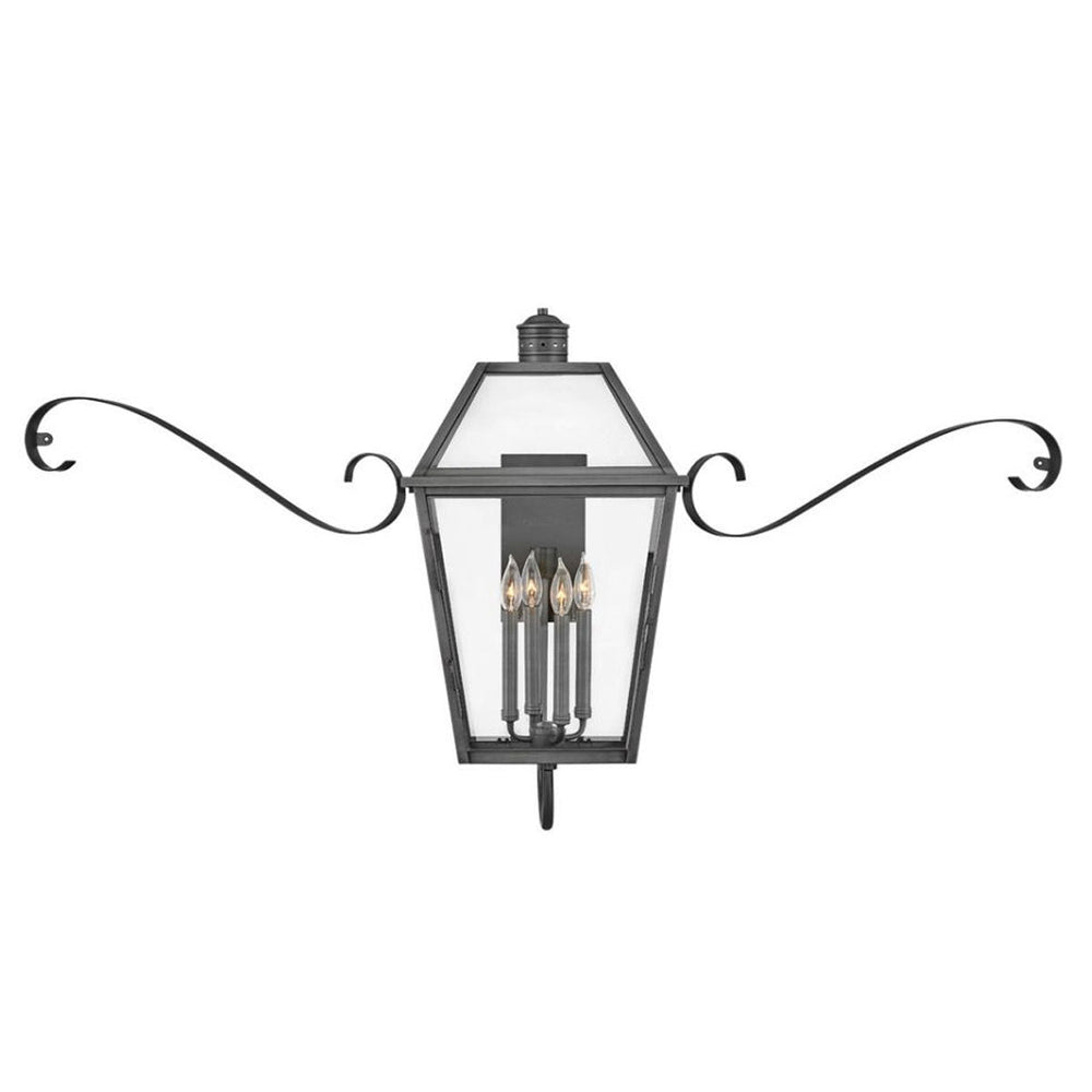 Hinkley Nouvelle 120V Outdoor Scroll Wall Sconce in Blackened Brass (view 2)