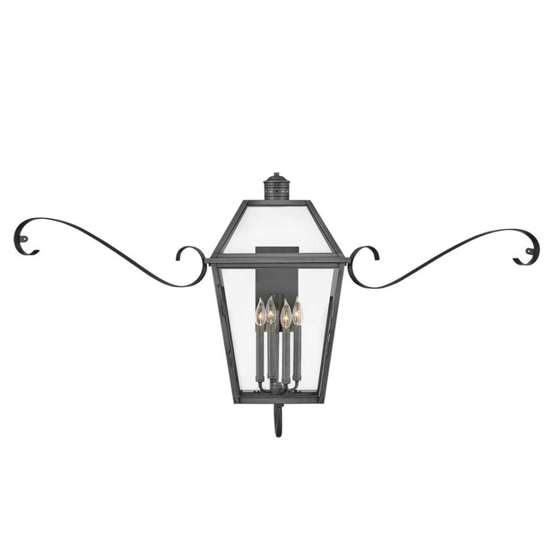 Hinkley Nouvelle 120V Outdoor Scroll Wall Sconce in Blackened Brass (view 3)