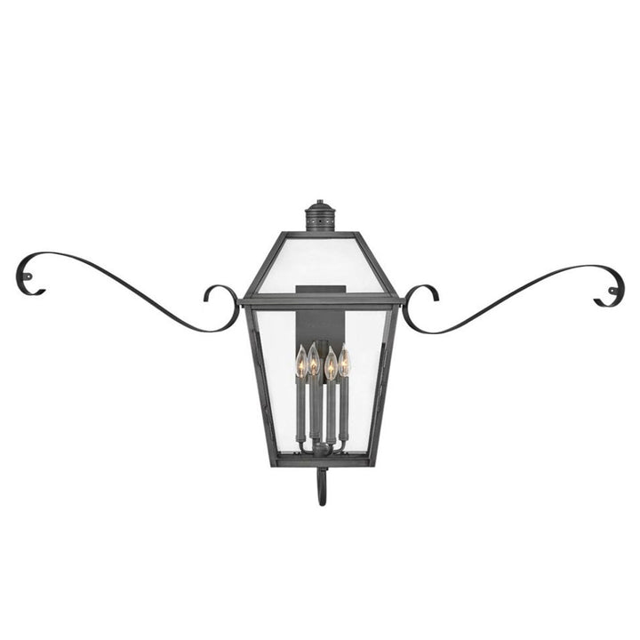 Hinkley Nouvelle 120V Outdoor Scroll Wall Sconce in Blackened Brass (view 3)