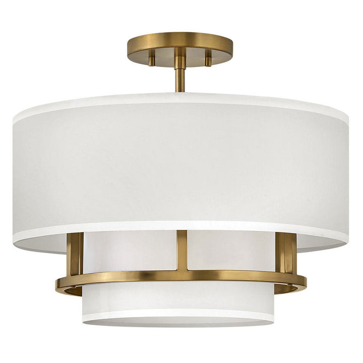 Hinkley Graham Semi Flush Ceiling Light in Lacquered Brass