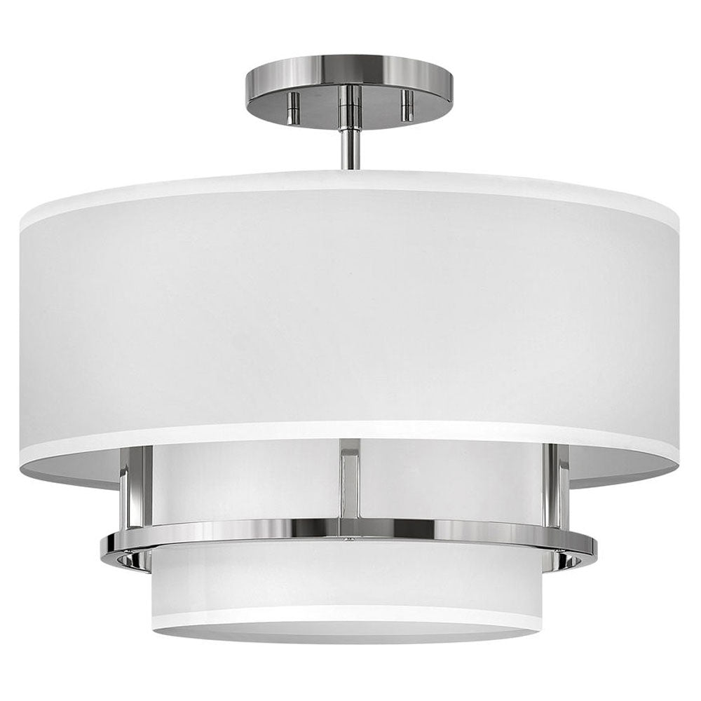 Hinkley Graham Semi Flush Ceiling Light in Polished Nickel