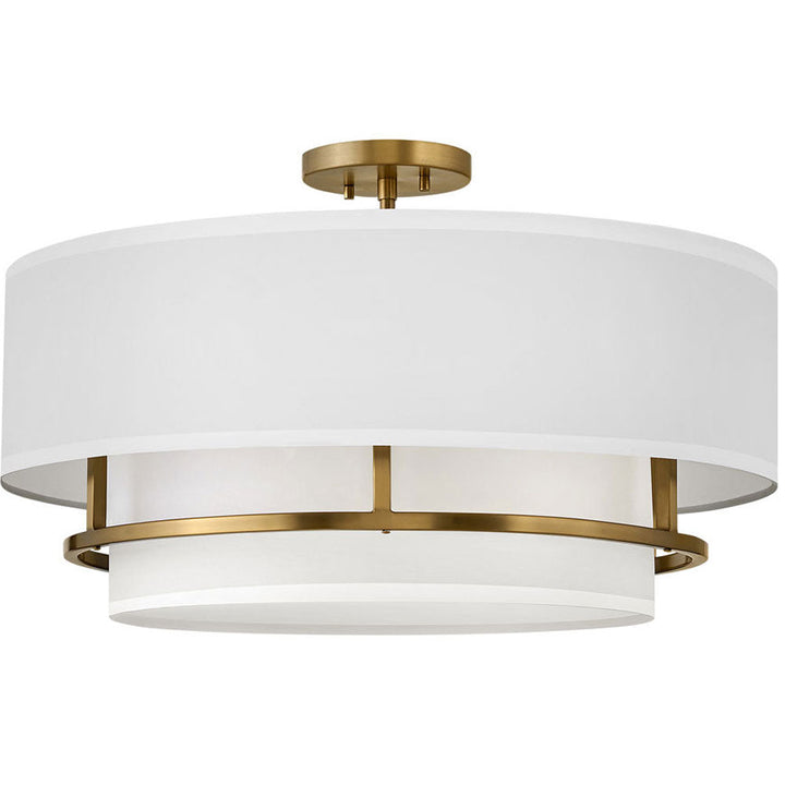 Hinkley Graham Semi Flush Ceiling Light in Lacquered Brass (view 2)
