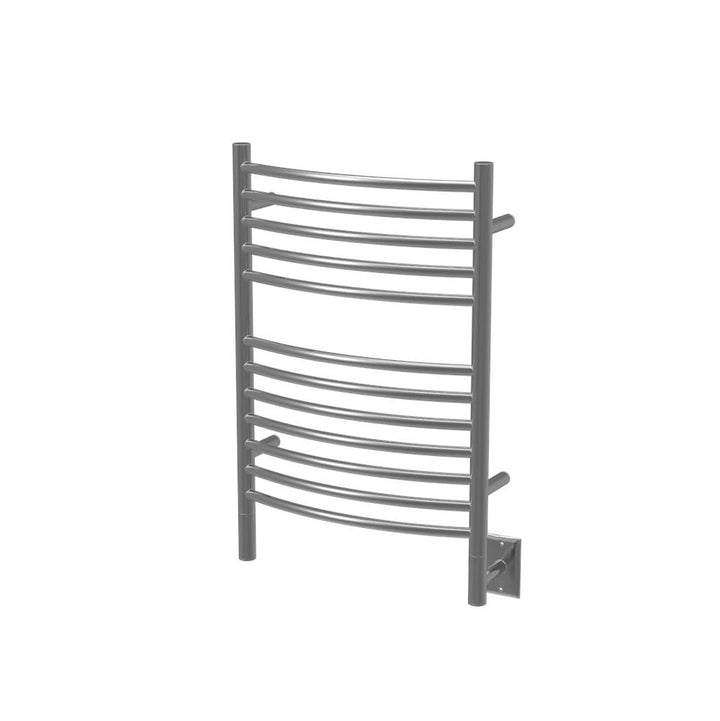 Amba Jeeves Model E Curved 12 Bar Hardwired Towel Warmer in Brushed