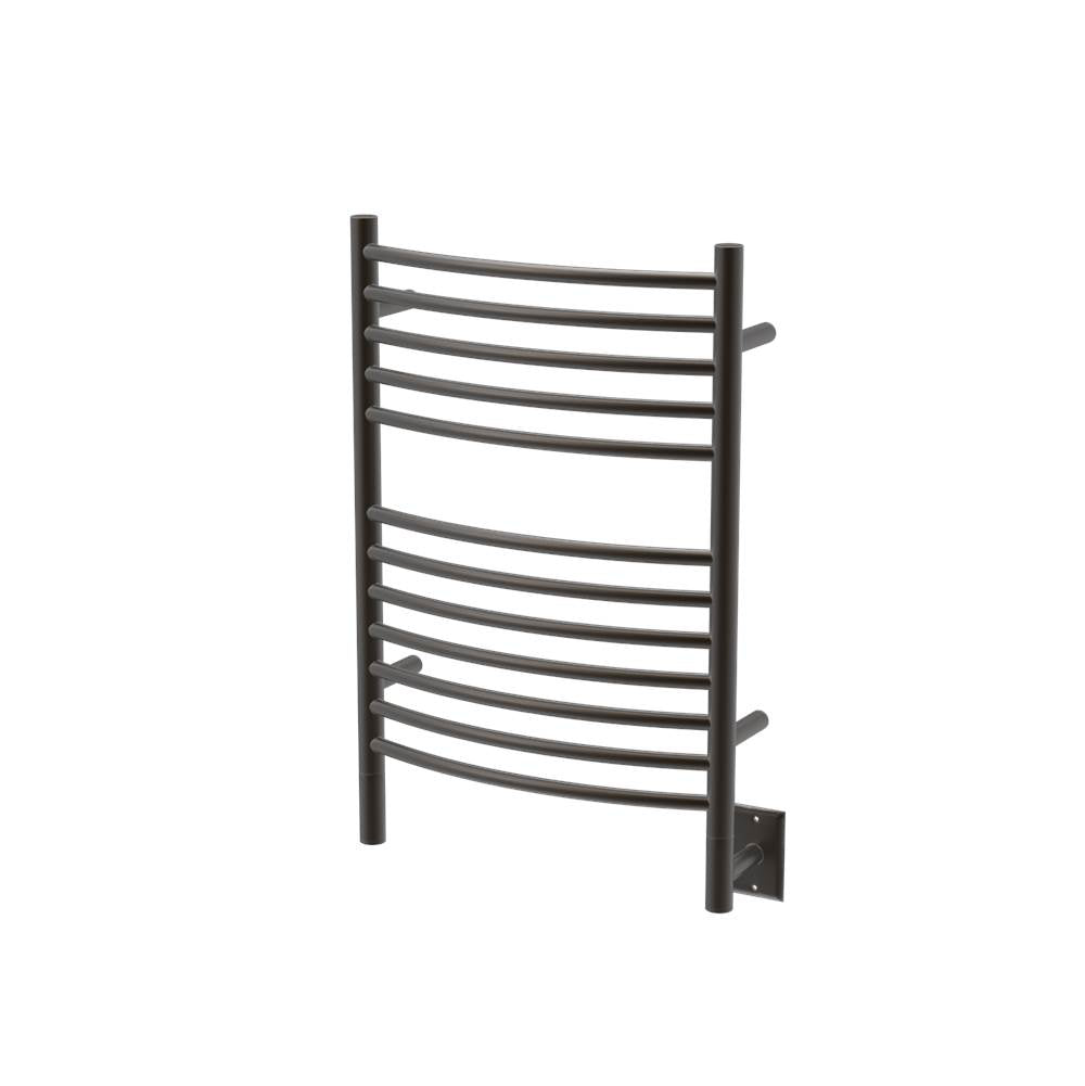 Amba Jeeves Model E Curved 12 Bar Hardwired Towel Warmer in Brushed