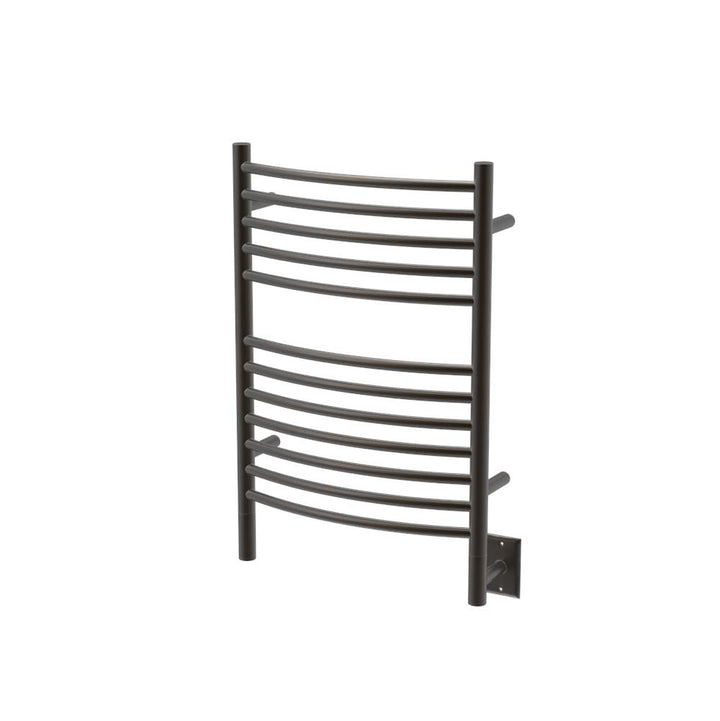 Amba Jeeves Model E Curved 12 Bar Hardwired Towel Warmer in Brushed