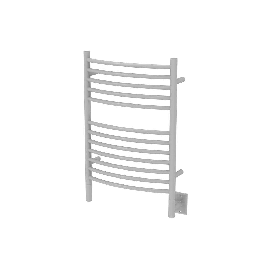 Amba Jeeves Model E Curved 12 Bar Hardwired Towel Warmer in Brushed