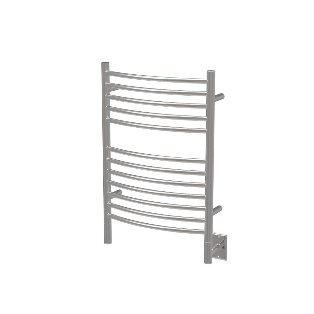Amba Jeeves Model E Curved 12 Bar Hardwired Towel Warmer in Brushed