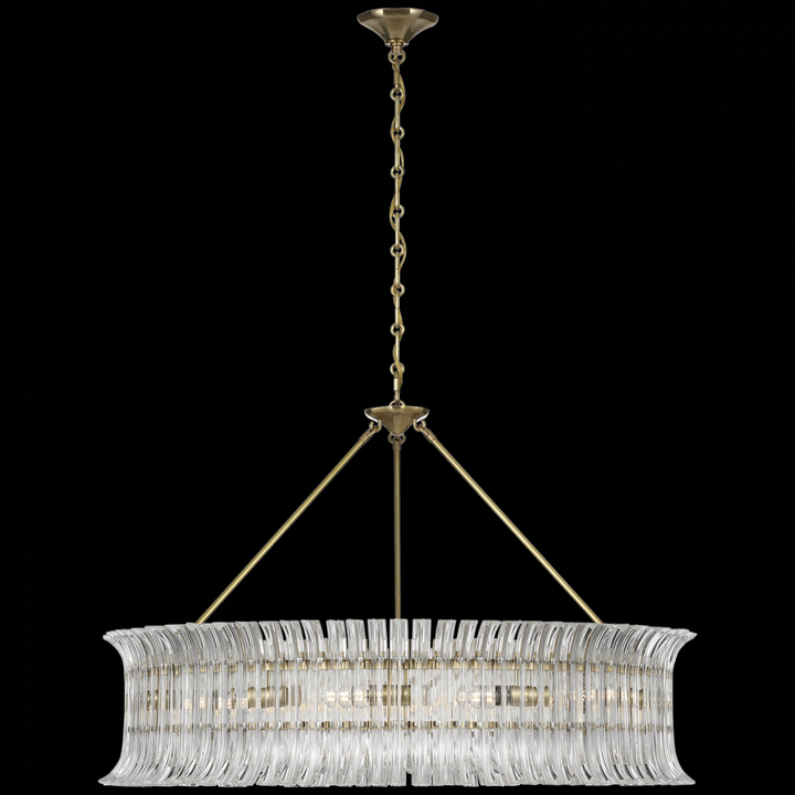 Visual Comfort Signature Rhine Chandelier in Hand-Rubbed Antique Brass