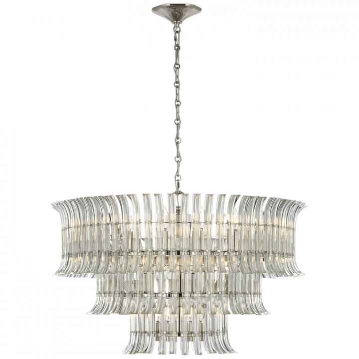 Visual Comfort Signature Rhine Tier Chandelier in Polished Nickel