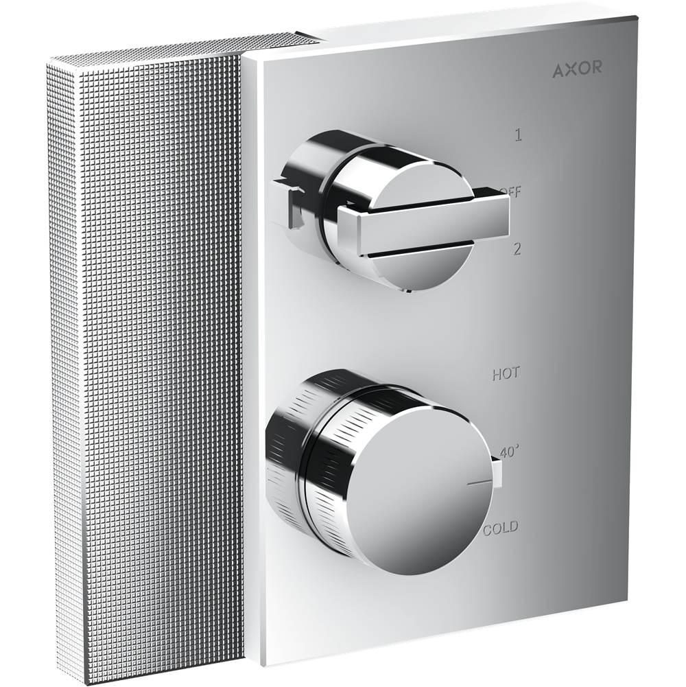 AXOR Edge Thermostatic Trim with Volume Control and Diverter Diamond Cut
