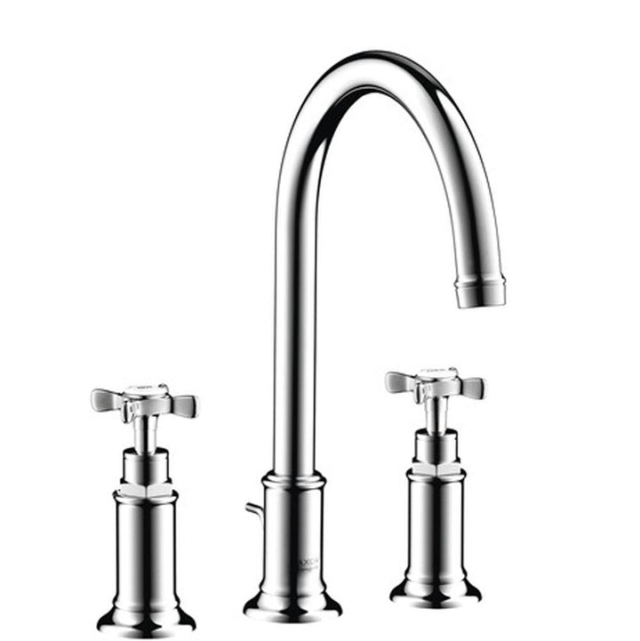 AXOR Montreux Widespread Faucet 180 with Cross Handles and Pop-Up Drain